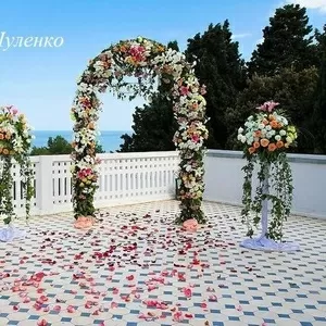 Оформление выездной церемонии,  свадебные арки. Ялта, Симферополь, Крым.