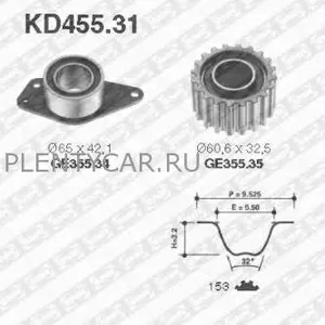 Комплект ремня ГРМ - SNR KD455.31 R-KANGOO 19DTi F9Q780 с шестеренкой