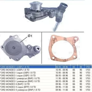 Насос водяной / помпа Ford Mondeo 1, 8 TD