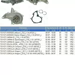 Насос водяной / помпа  Toyota Carina / Corolla / Avensis
