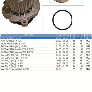 Насос водяной / помпа  Skoda Fabia,  VW Polo 1, 4 / 1, 9 TDI