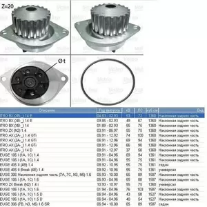 Насос водяной / помпа Citroen BX ,  ZX,  Xsara,  Peugeot 106 ,  405,  306