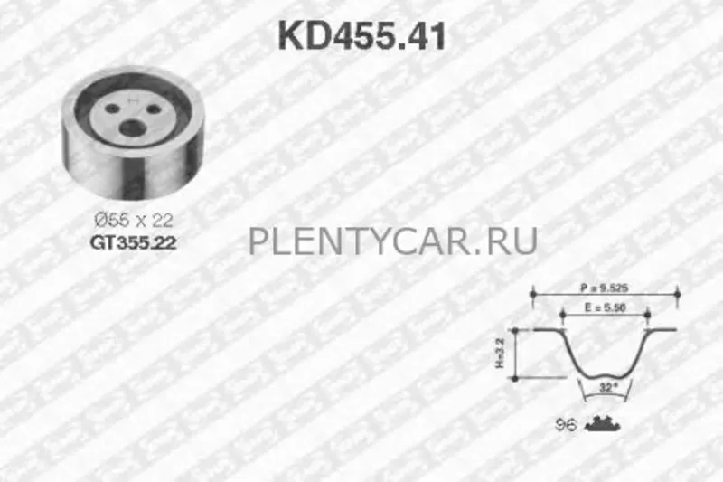 Комплект ремня ГРМ - SNR KD455.41 DACIA LOGAN 1.4 (LSOA , LSOC, LSOE, LSO