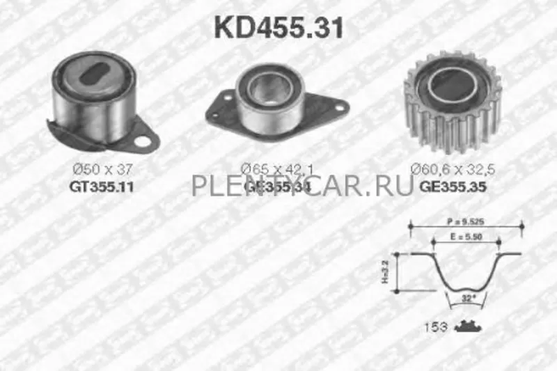 Комплект ремня ГРМ - SNR KD455.31 R-KANGOO 19DTi F9Q780 с шестеренкой