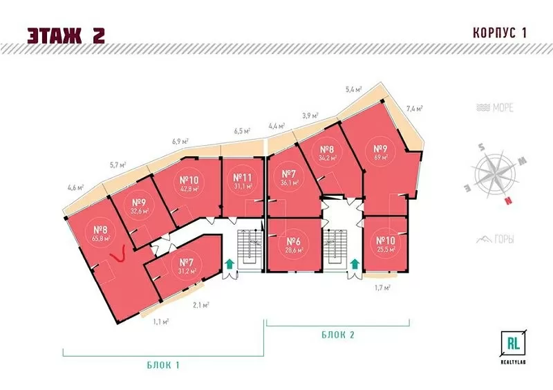 Продается 2ккв. в ЖК Коста Мисхор 2